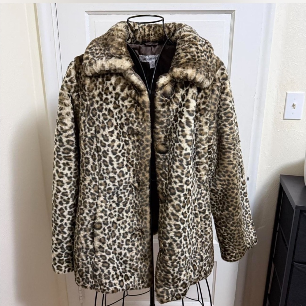 Liz Claiborne Animal Print Teddy Jacket